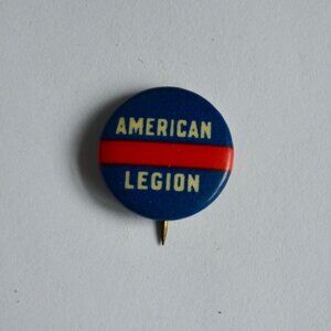 American Legion Vintage Blue Red Stripe Pin Button